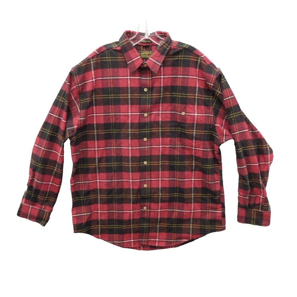 Eddie Bauer Mens Shirt Size XL Casual Plaid Long Sleeve McKinley Cloth USA VTG